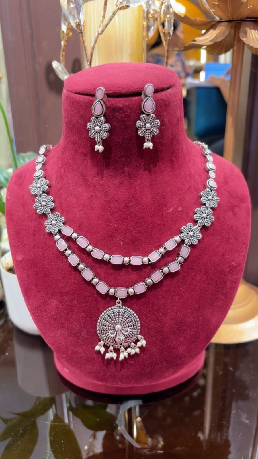 Rangmahal Oxidized Layered Necklace Set