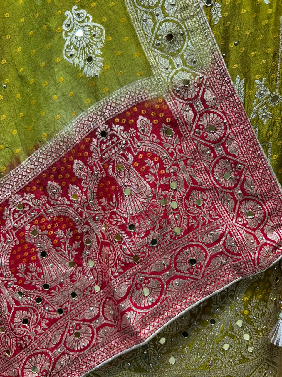 Gulraaya Bandhani Noor Suit (Mehendi Green)