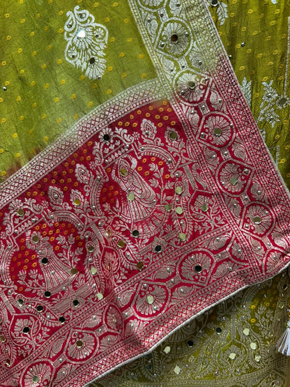 Gulraaya Bandhani Noor Suit (Mehendi Green)