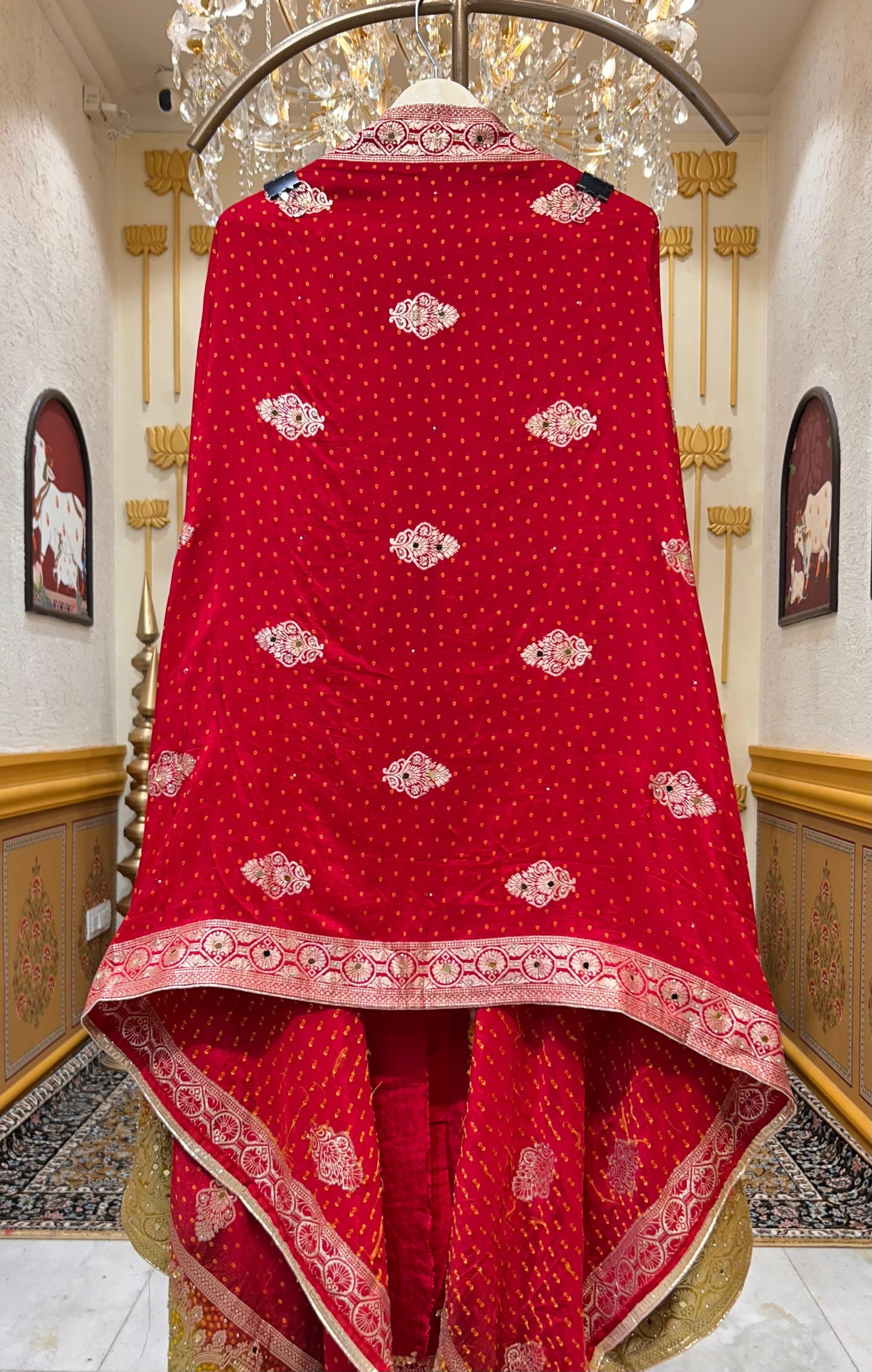 Gulraaya Bandhani Noor Suit (Red)