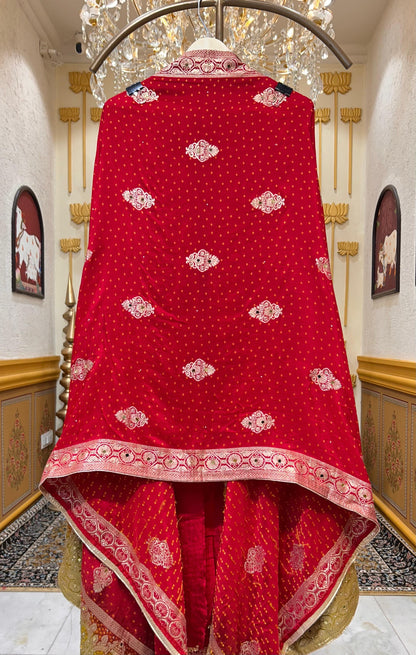 Gulraaya Bandhani Noor Suit (Red)