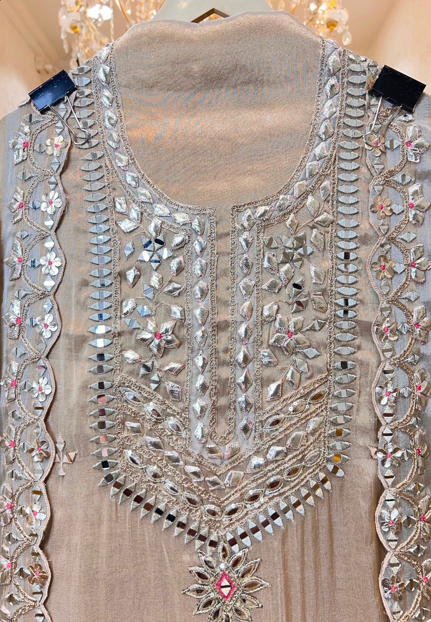 Parizaad Mirror Organza Suit