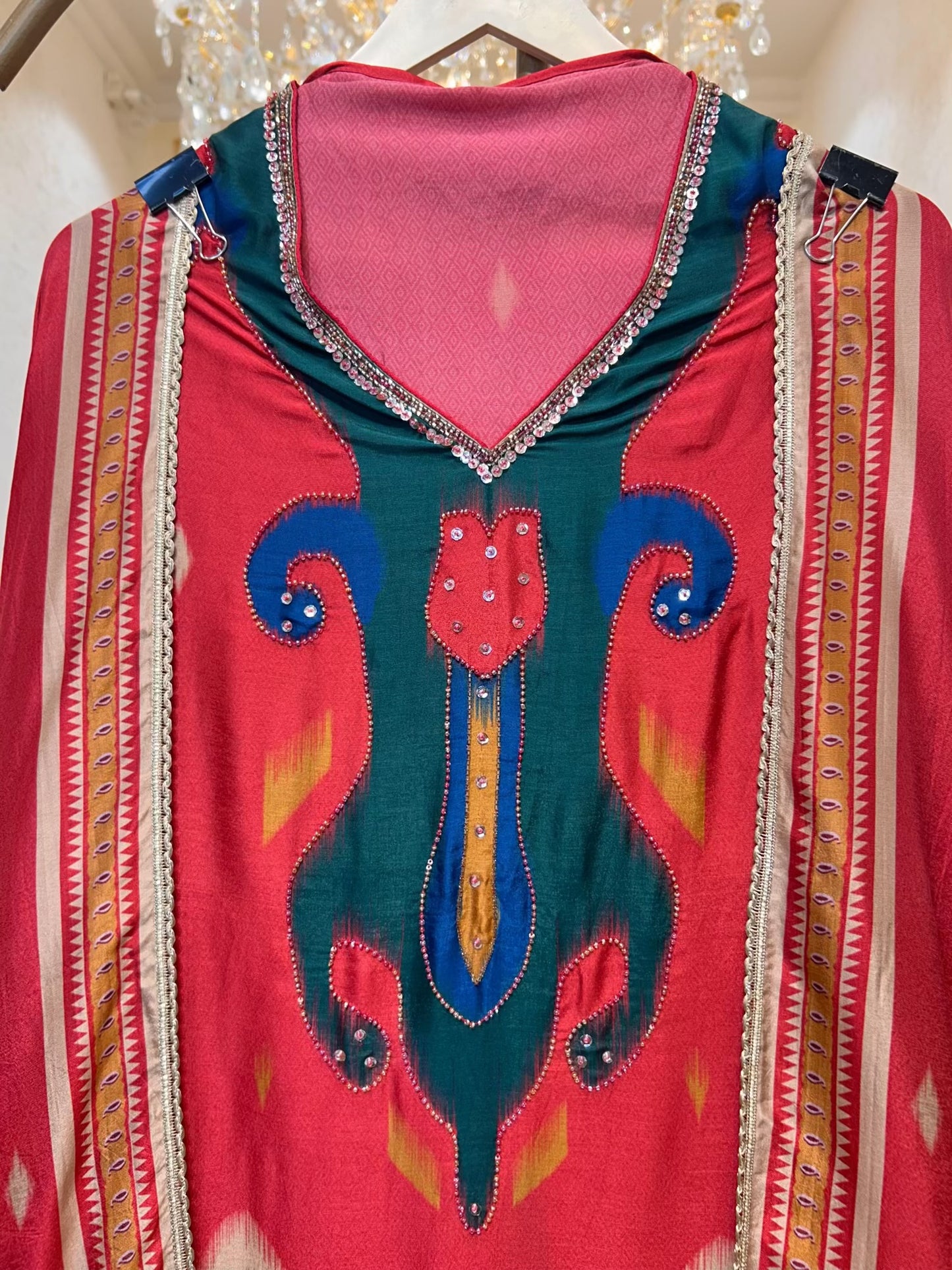 Ravira Patola Pearl Suit (Red)