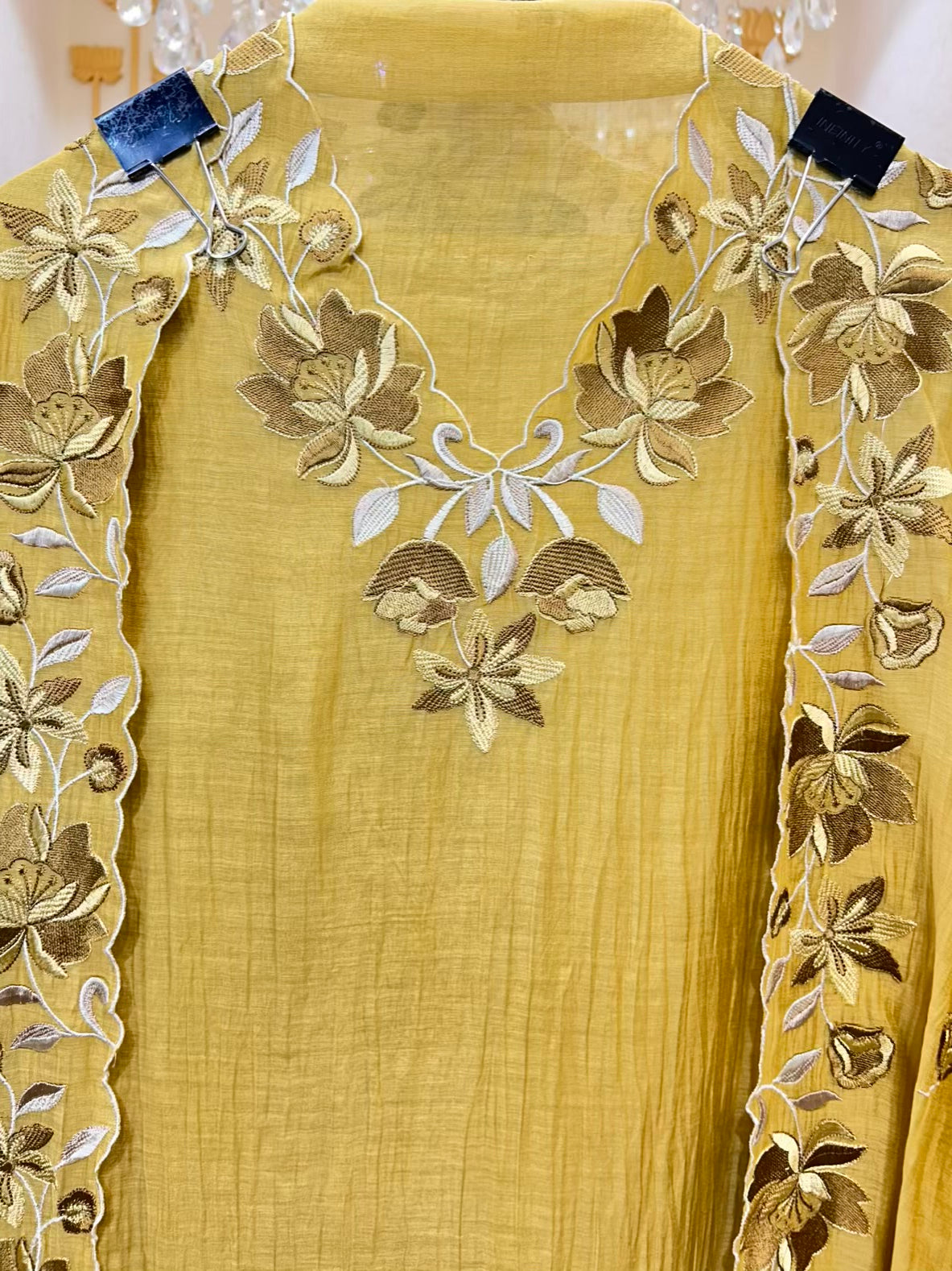 Sahiba Resham Crush Suit (Mustard)