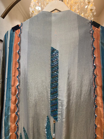 Ruhgraa Grey Bloom Suit