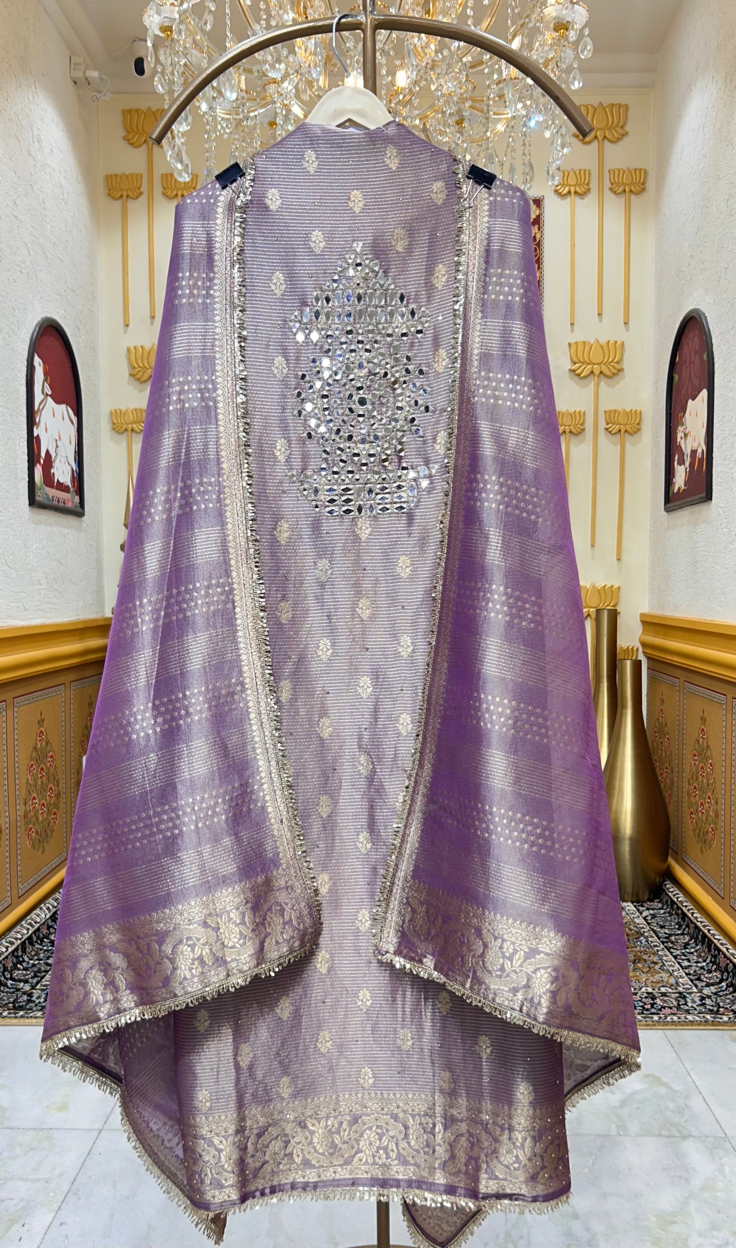 Aavira Aaina Veil Suit (Lavender)