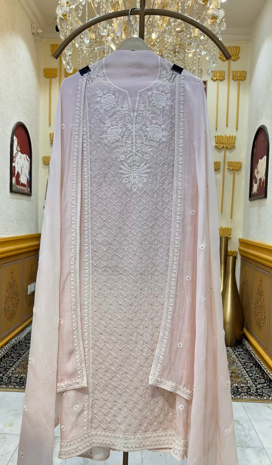 Kavira Zari Thread Chanderi Suit