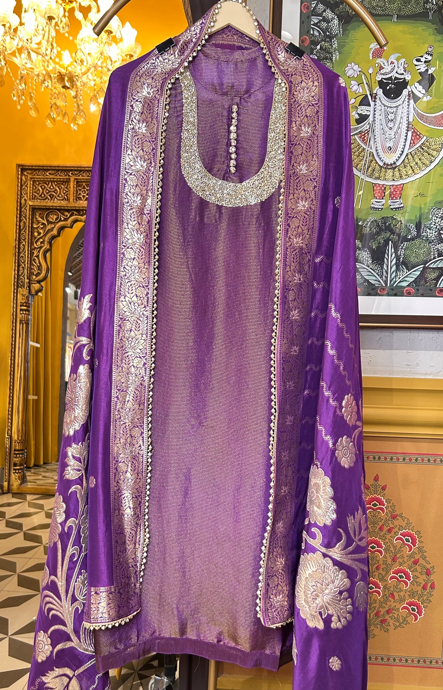 Noorban Organza Suit (Purple)