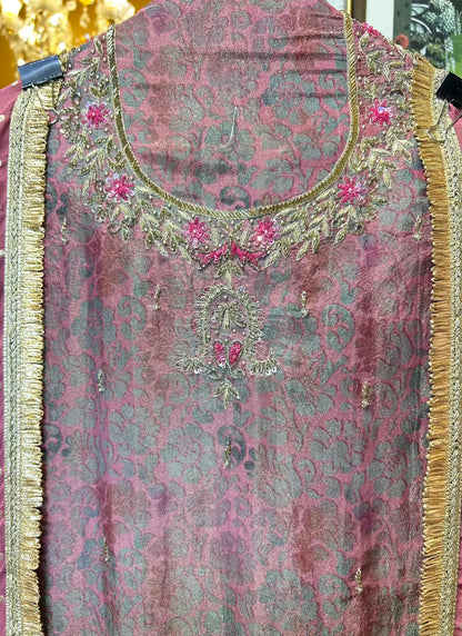 Falisha Organza Suit (Pink)
