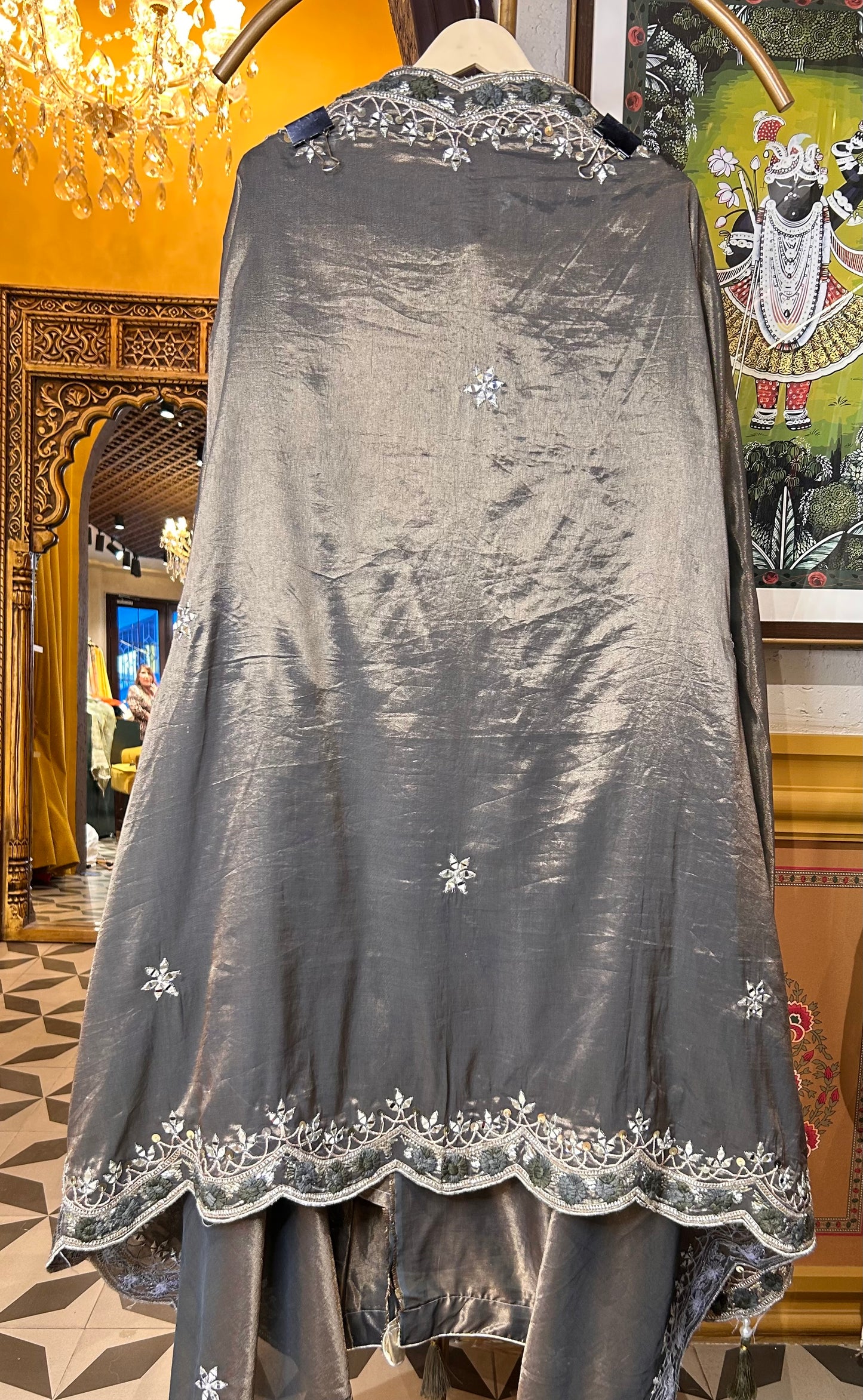 Noorain Organza Suit (Dark Green)