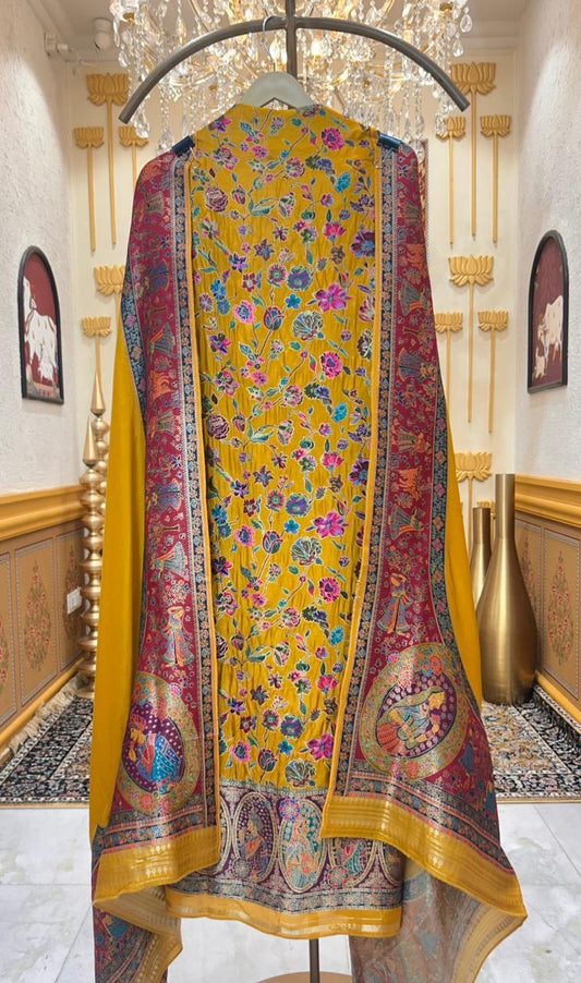 Mehzeen Banarasi Suit (Yellow)