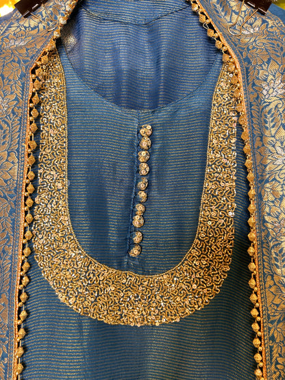 Noorban Organza Suit (Blue)