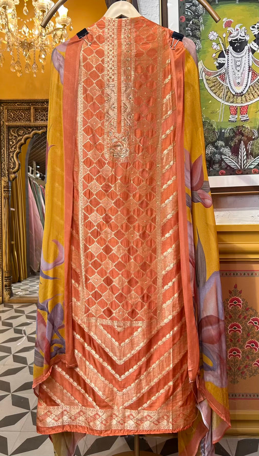 Zaheen Silk Suit (Rust)