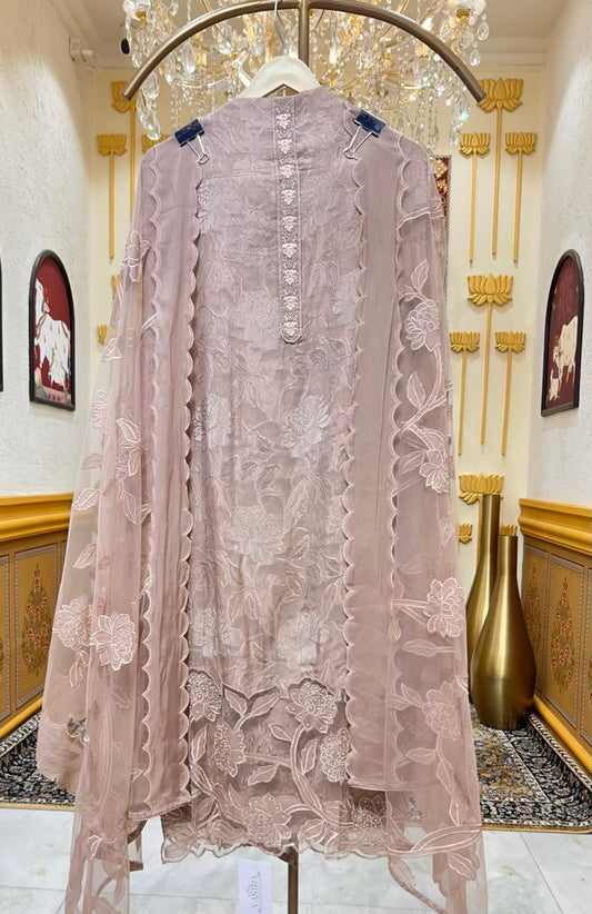 Elina Appliqué Veil Suit (Mouse)