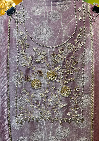 Zarbanoor Brocade Suit (Lavender)