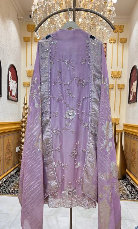Mahira Banarasi Élan Suit (Lavender)