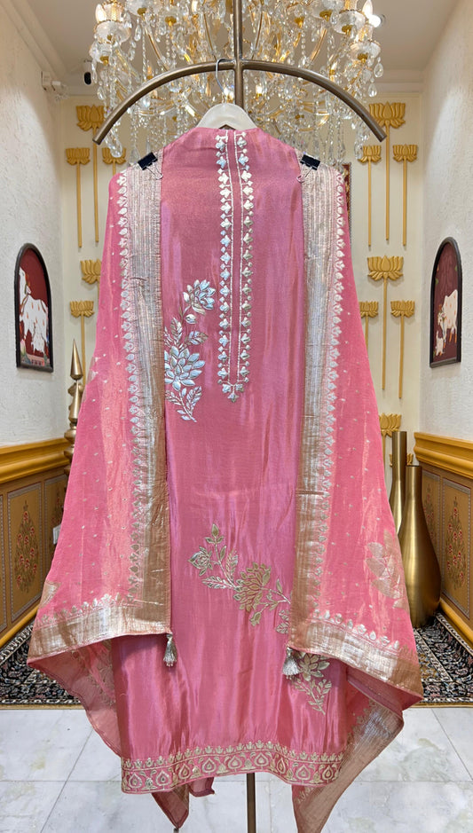Arzella Banarasi Edge Suit (Pink)