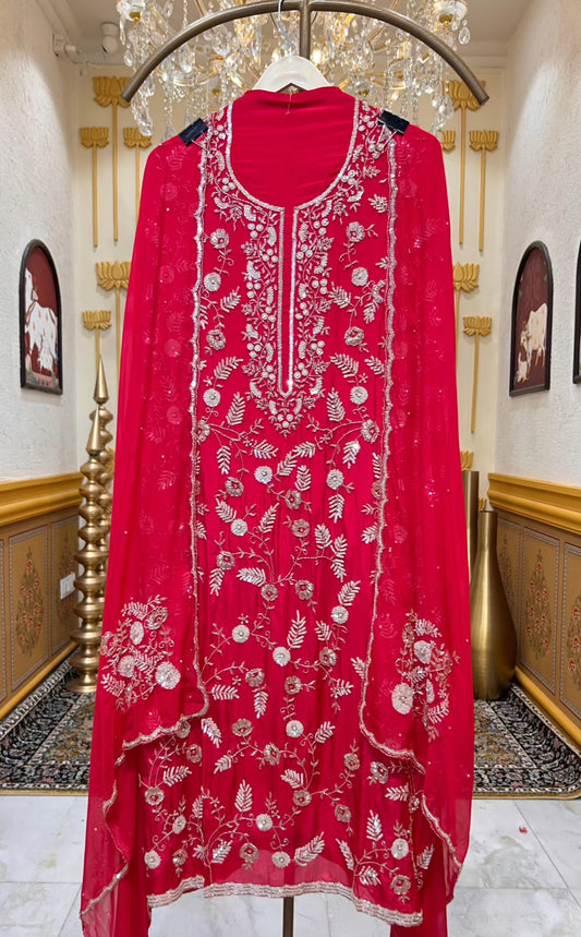 Zareena Karigari Crepe Suit