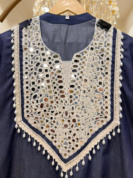 Mehral Sheesha Denim Farshi Set