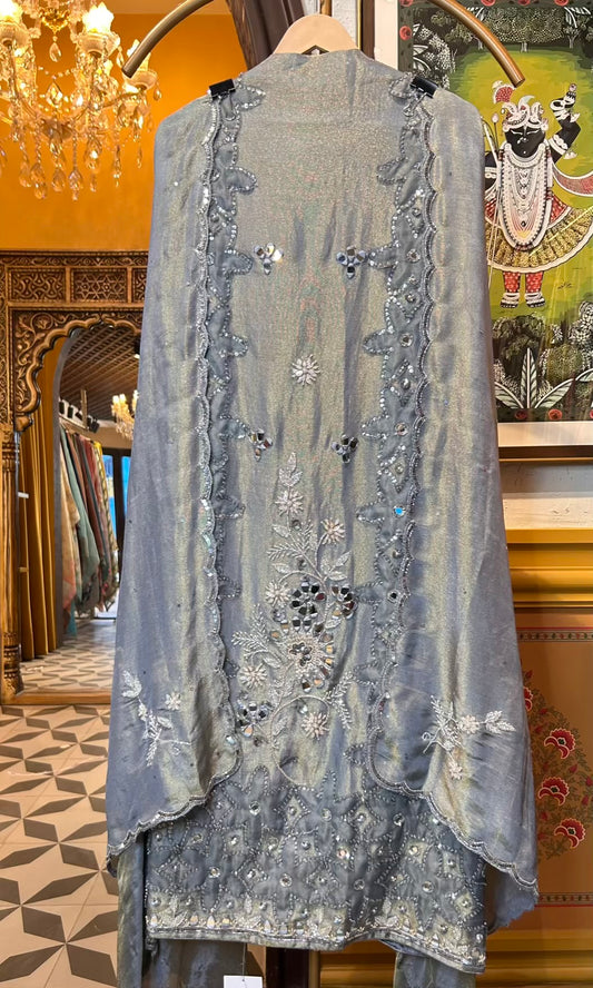 Zarqina Organza Suit (Grey)