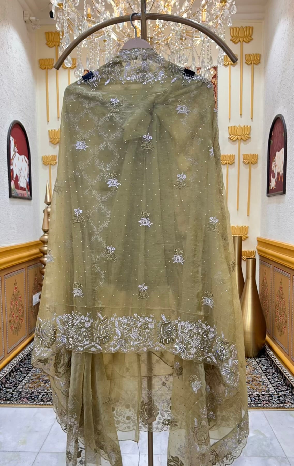 Mehrya Zari Élan Suit (Mehendi Green)