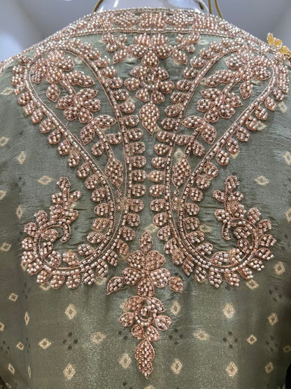 Ruhmehar Pakistani Silk Élan Set (Sea Green)