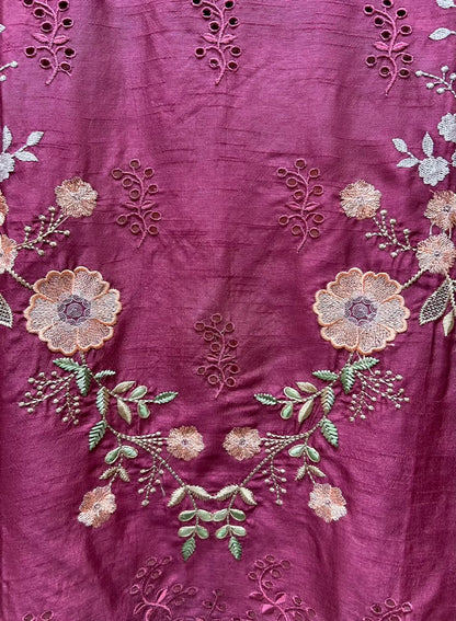 Sahira Thread Veil Suit (Wine)