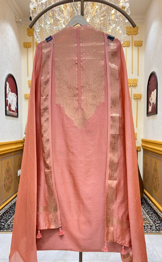 Iraaya Loom Chanderi Grace Suit (Peach)