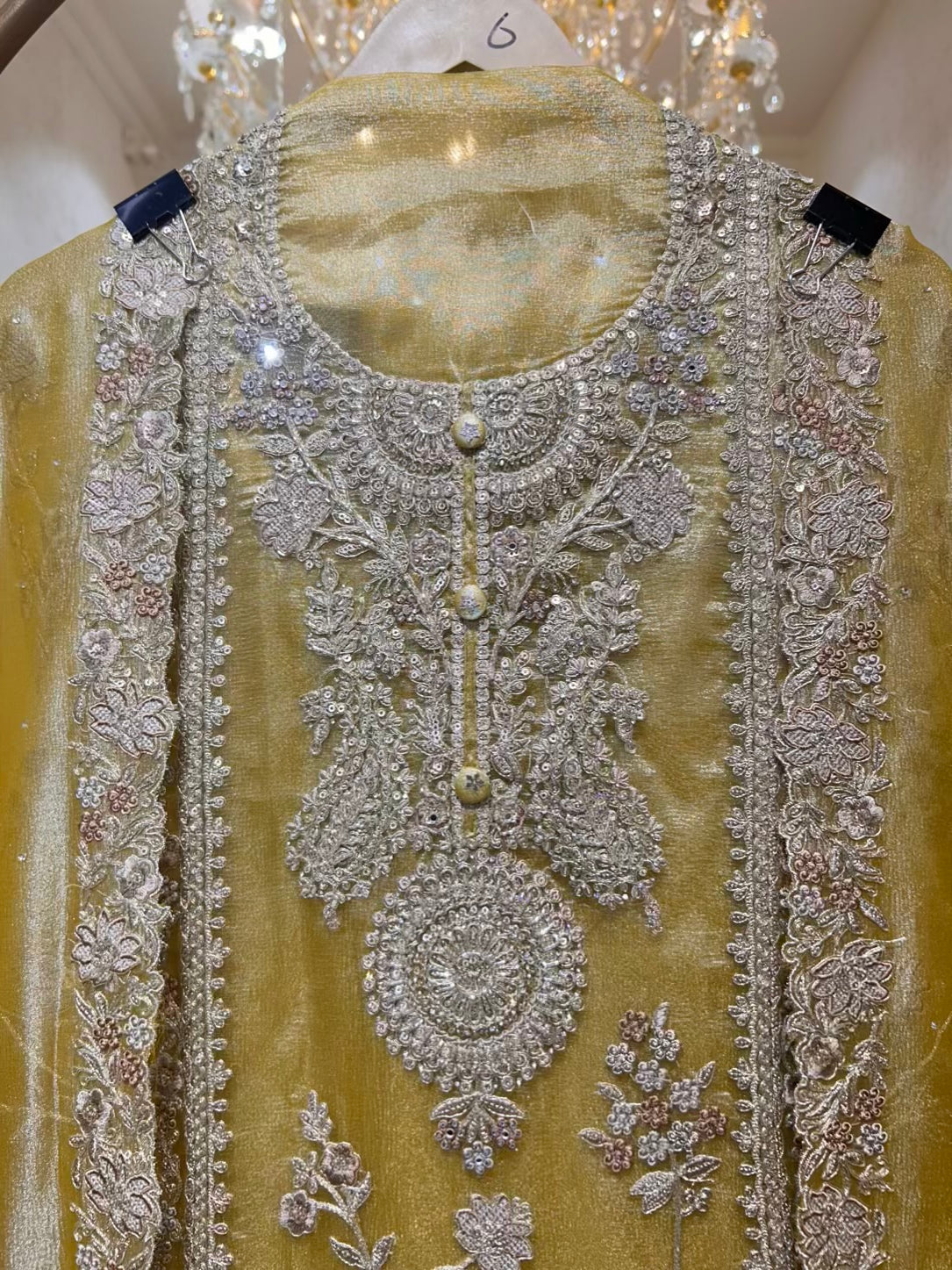 Zarmina Crystal Veil Suit (Yellow)