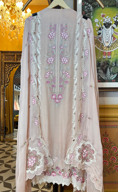 Shabnum Organza Suit (Beige)