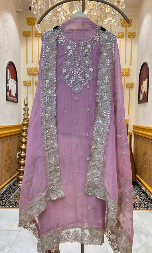 Mehrya Zari Spark Suit (Light Purple)