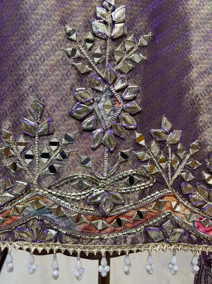 Vasundhara Gota Glow Suit (Purple)