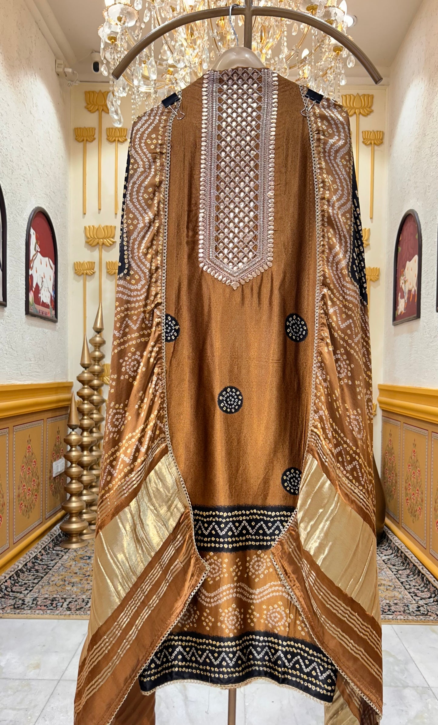 Rangmahi Gaji Bandhani Suit