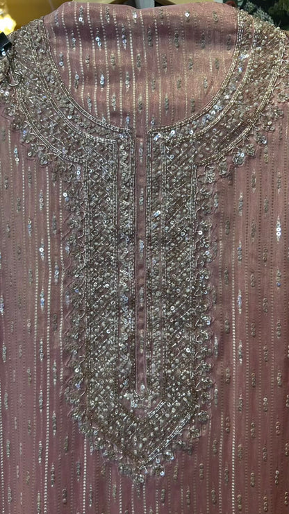 Zarqara Shimmer Organza Suit