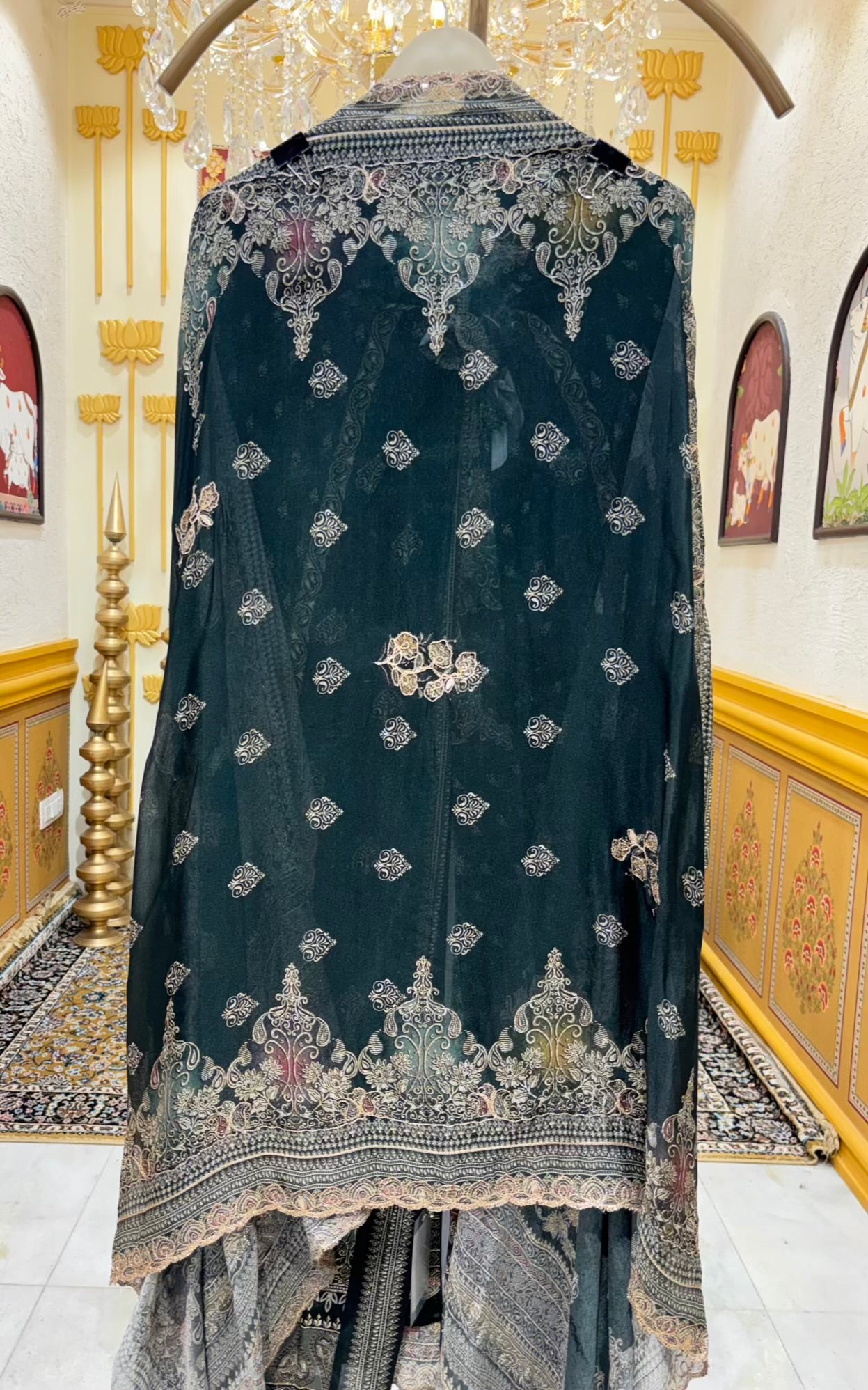Meira Printed Zari Suit