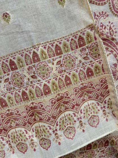 Sahiba Jamdani Weave Suit (Beige & Brown)