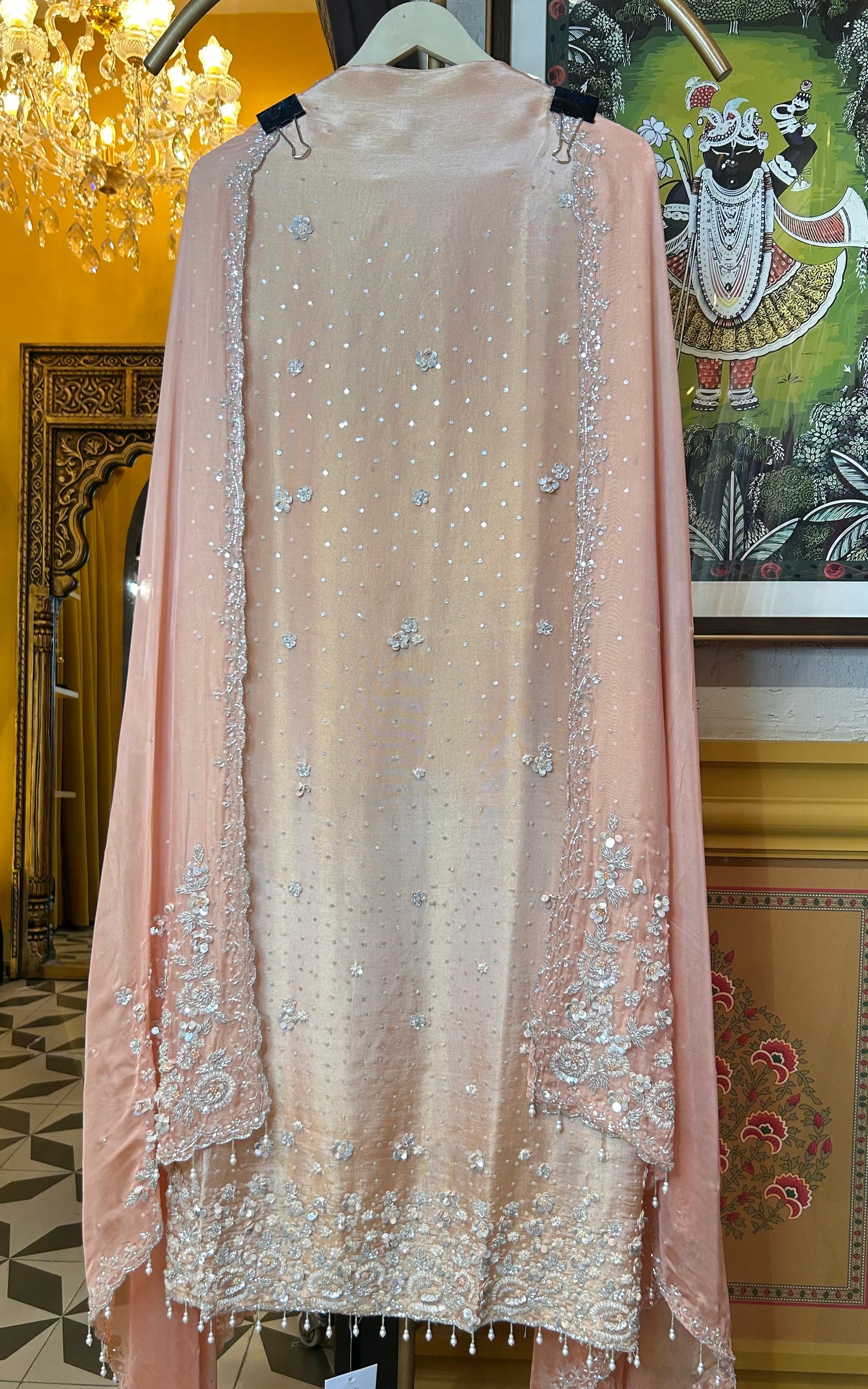 Ishvani Organza Suit (Peach)
