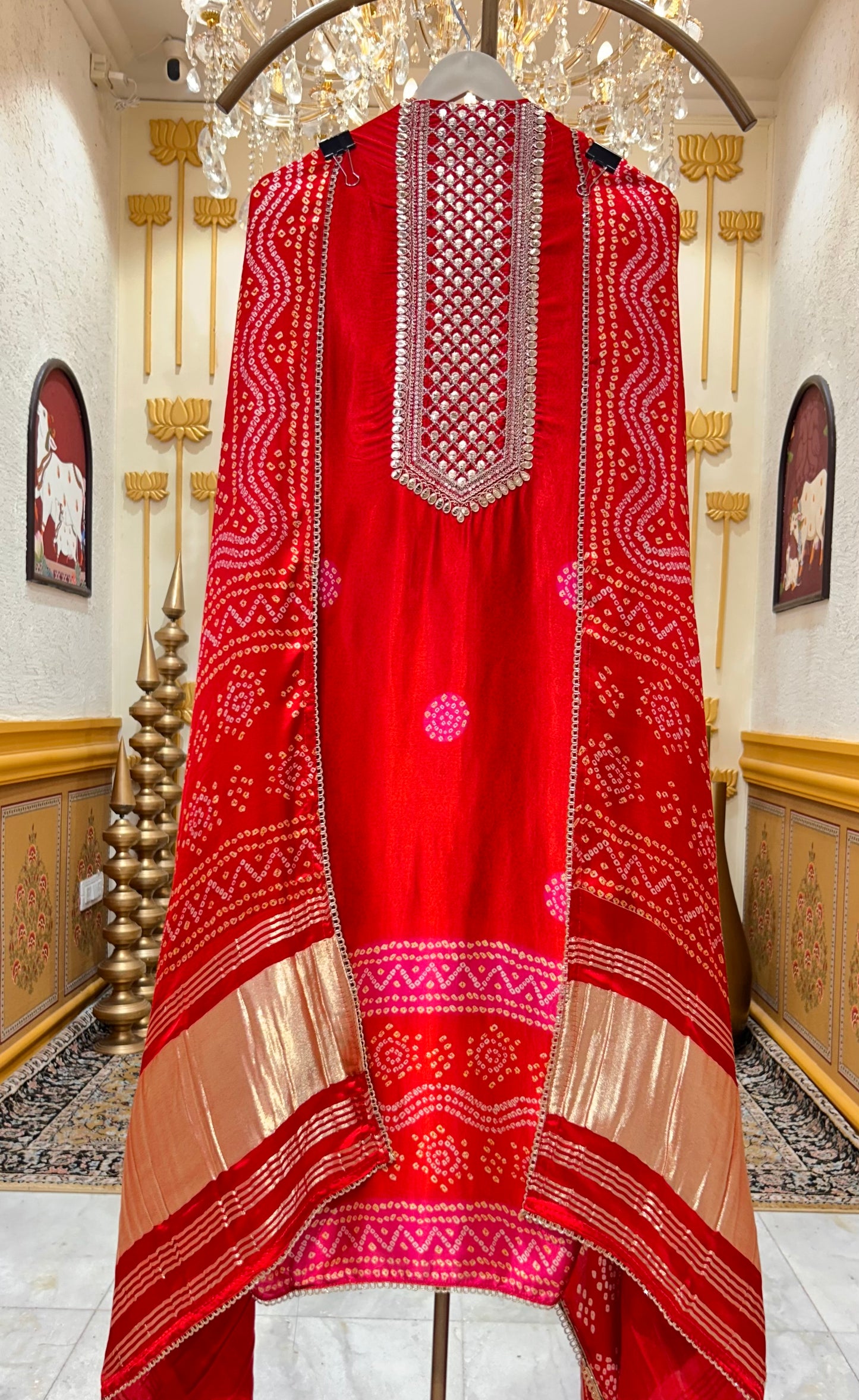 Rangmahi Gaji Bandhani Suit