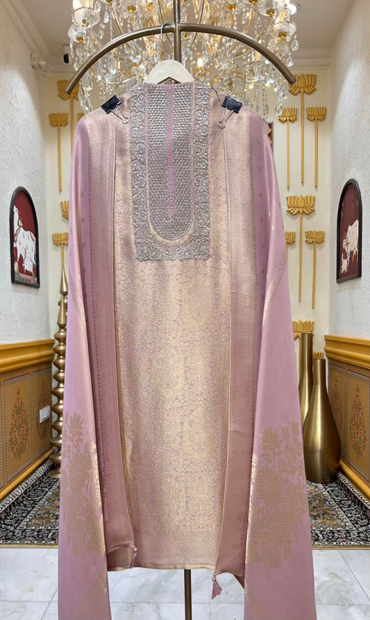 Sahira Zari Brocade Suit (Pink)