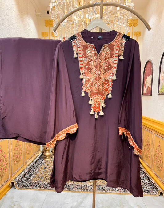 Zenvia Handcrafted Crêpe Co-ord Set