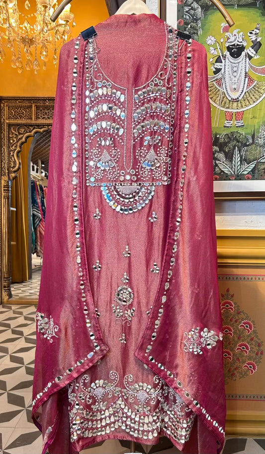 Sitaaron Ka Jaal Suit (Wine)