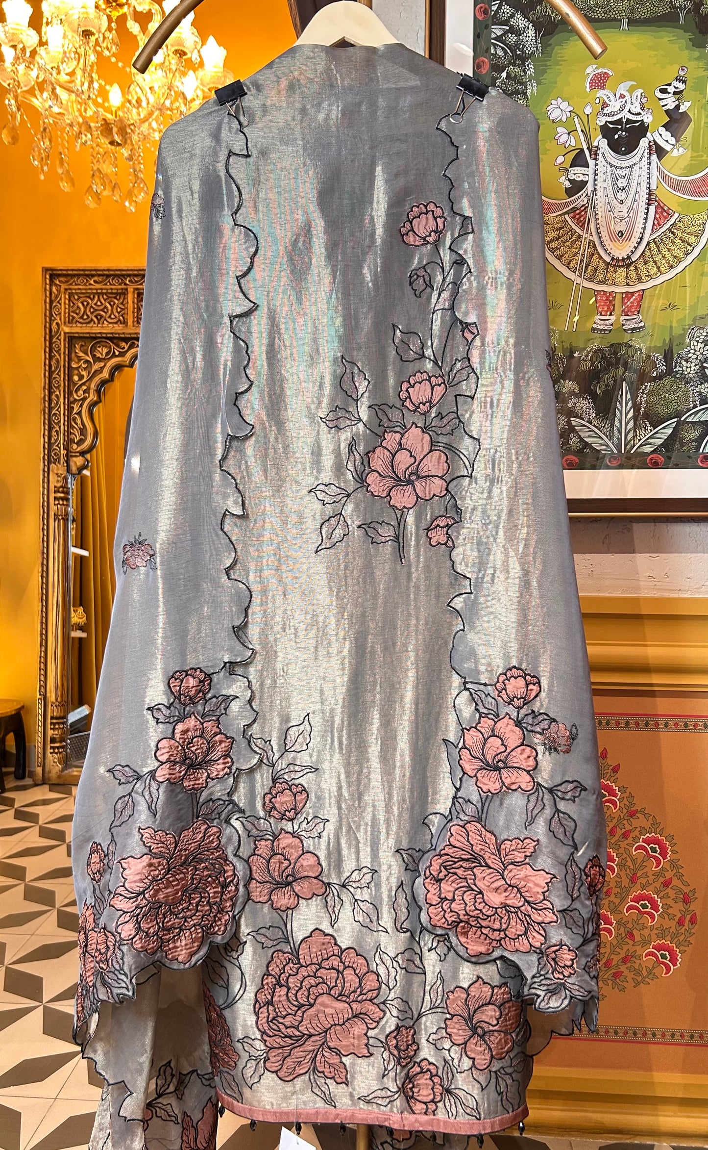 Tabeer Appliqué Set (Grey)