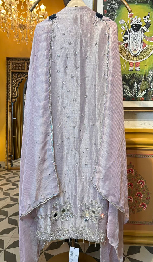 Mehzaara Organza Suit (Lavender)