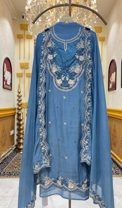 Meher Thread Patch Chanderi Suit