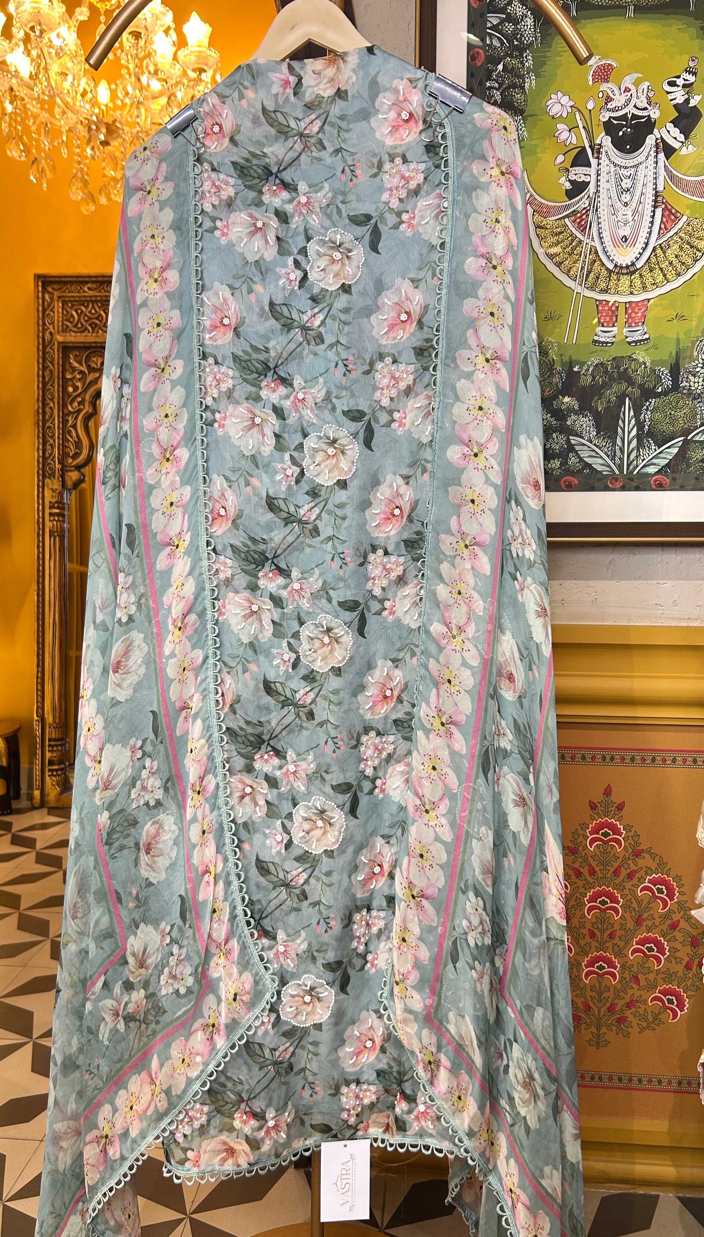 Zahira Organza Suit (Blue)