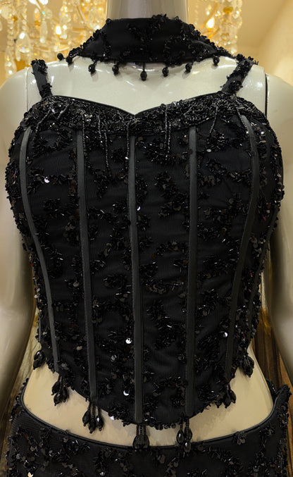 Noir Sheeshpari Lehenga
