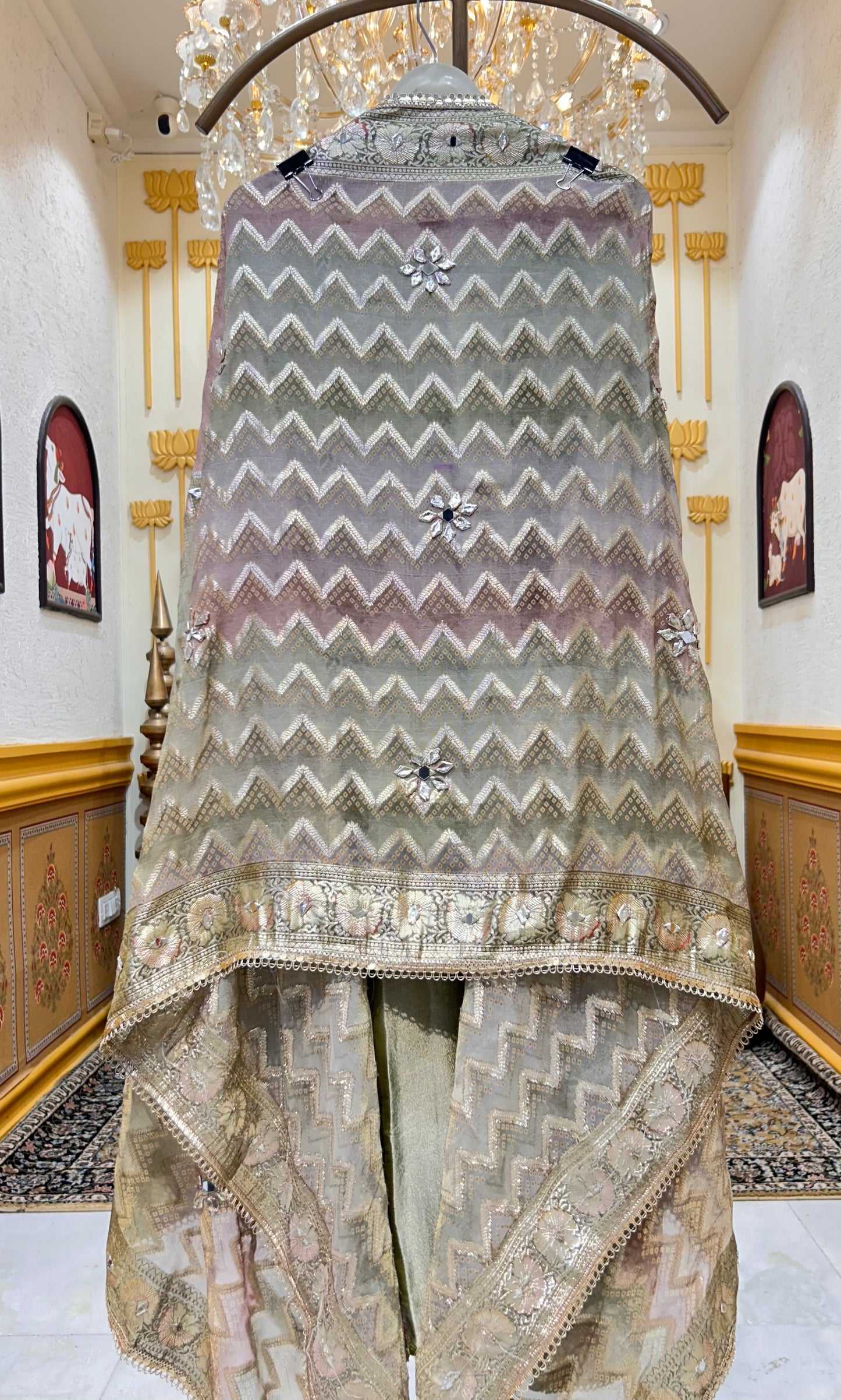 Kesariya Sheesh Suit