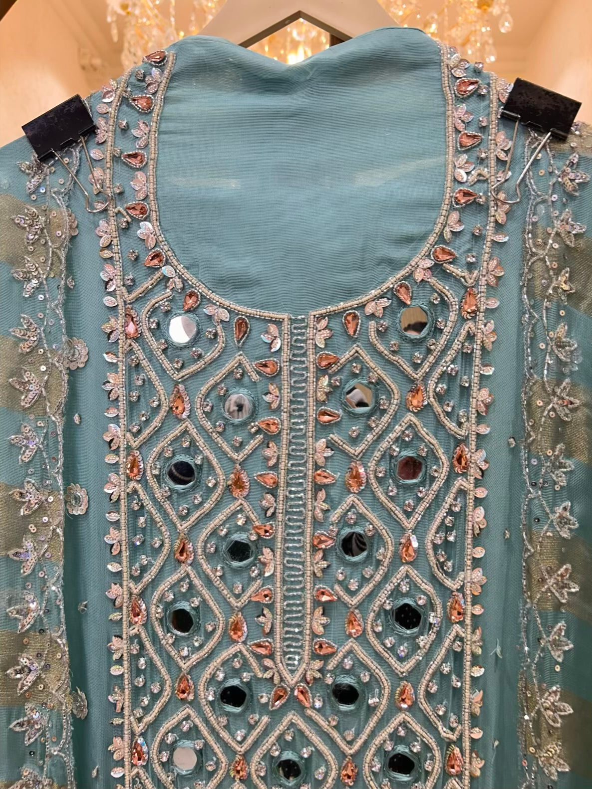 Husna Karigari Banarasi Suit (Blue)