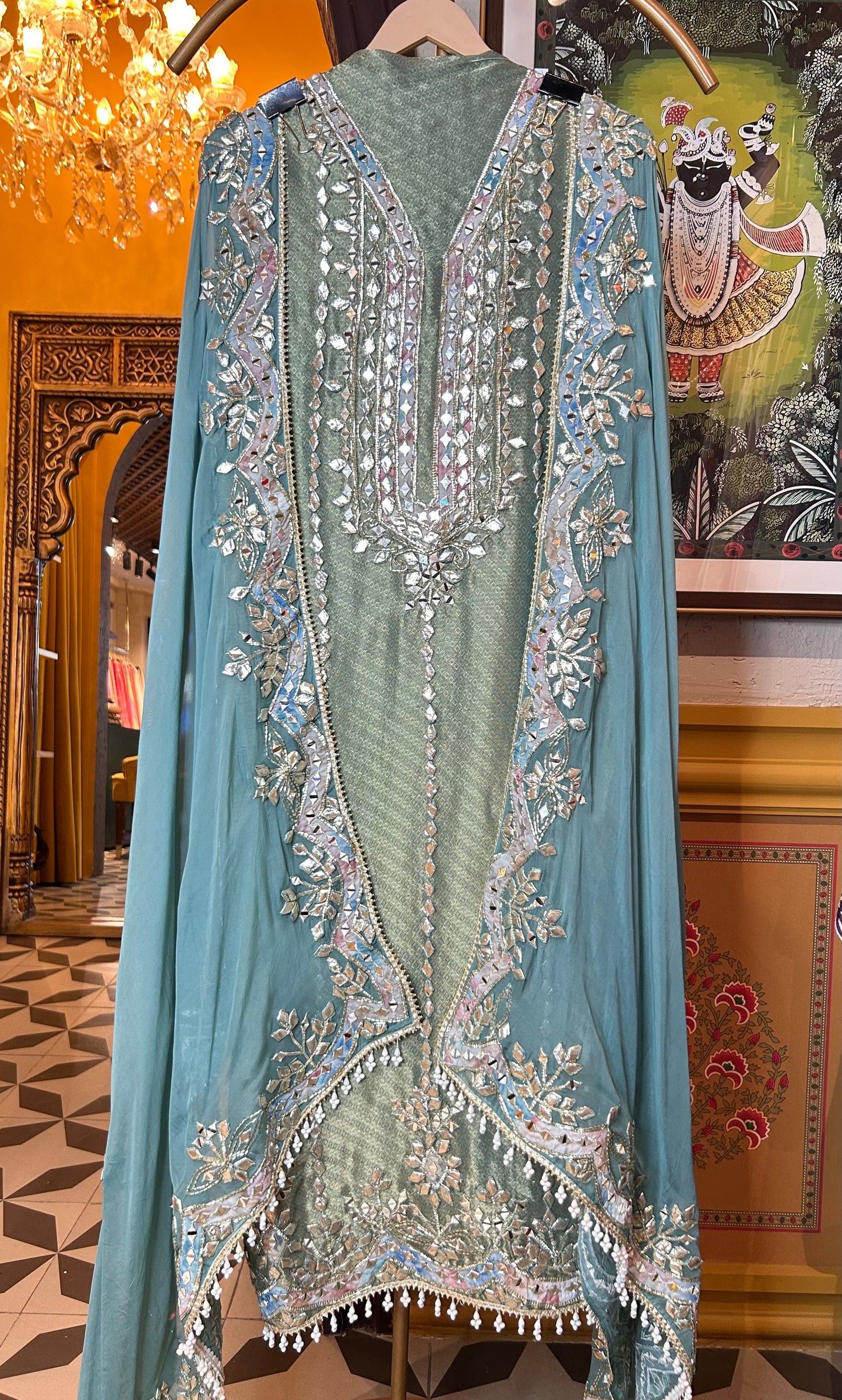 Ruvani Organza Suit (Green)