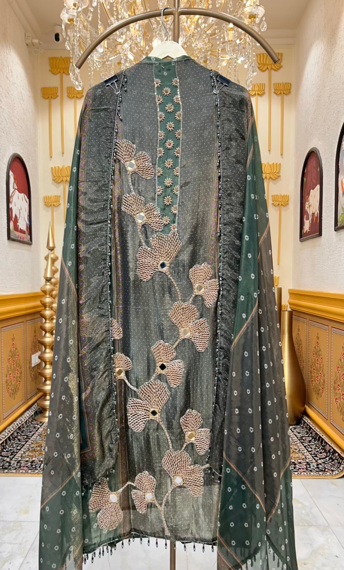 Zaylira Aaina Print Suit (Green)